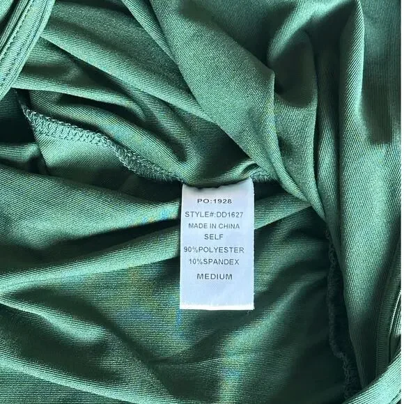 Baltic Born Solana ruched hunter green wrap 3/4 sleeve dress size Medium NWT - Picture 6 of 10